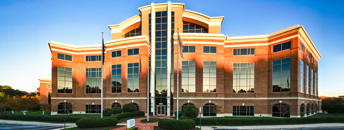 Harman Claytor Corrigan Wellman Litigation Firm Richmond, VA office exterior during sunset